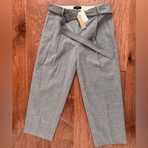 NWT J. Crew Gray Dress Pants Tailored Wool Blend with D Ring Belt